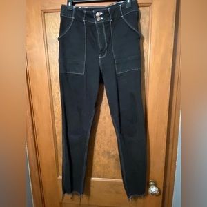 black cargo pant style jeans